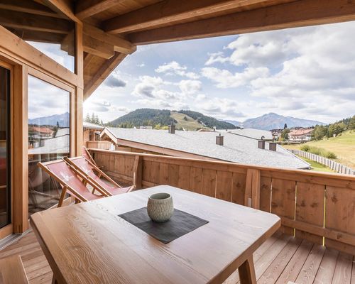 Terrasse mit Blick auf die Berge