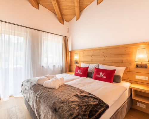 Schlafzimmer im Löwenchalet