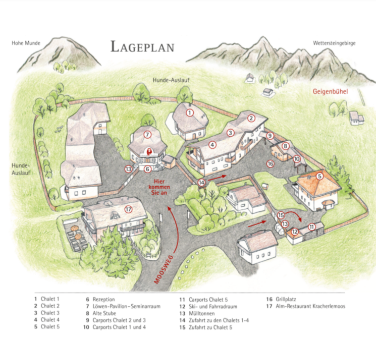 Lageplan der Chalets