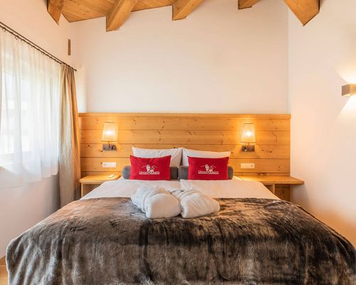 Schlafzimmer im Löwenchalet